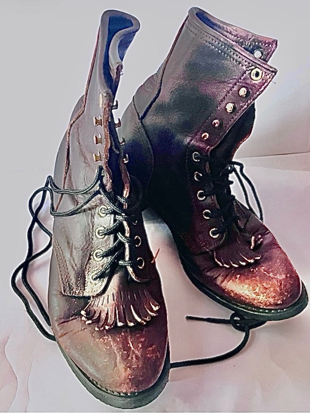 Justin Biltrite Vintage Brown Leather Packer Boots